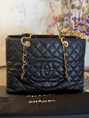 Chanel Black Caviar Grand Shopper Tote GST